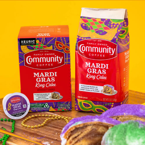 Community Coffee Mardi Gras King Cake Coffees