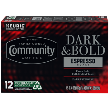 Kcup pod labels dark roast extra bold intense espresso roast