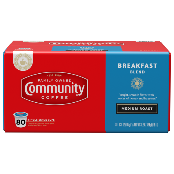 Breakfast Blend Coffee Pods - 80 count | Community Coffee