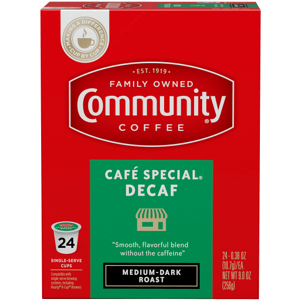 Cafe Special Decaf Coffee Pods 24 count Community Coffee