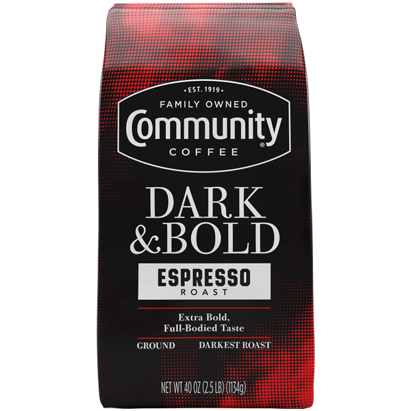 Black coffee ☕︎ページ Dark & Bold Espresso Roast Coffee, 40oz | Community Coffee