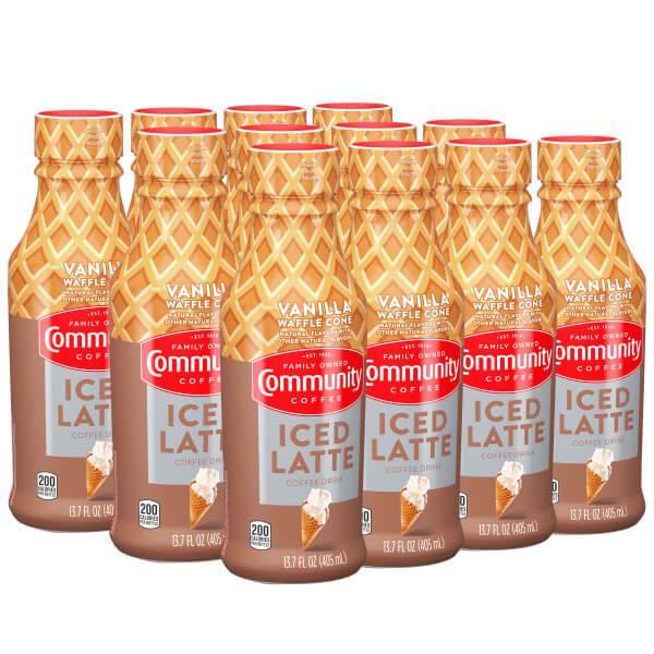 Vanilla Waffle Cone Iced Latte 13.7 Fl Ounce Bottle (Case of 12)